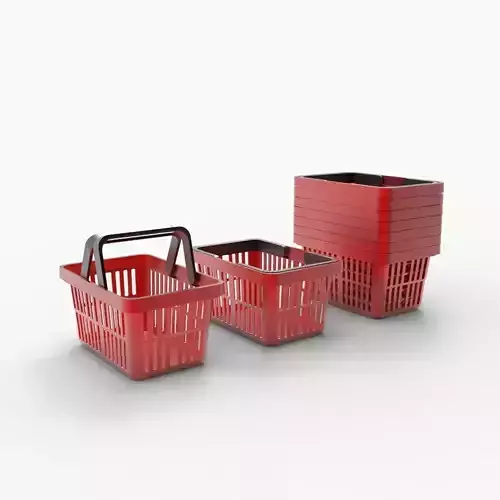 3D model Plastic basket for supermarket 