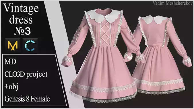 Vintage Dress 3 3D model