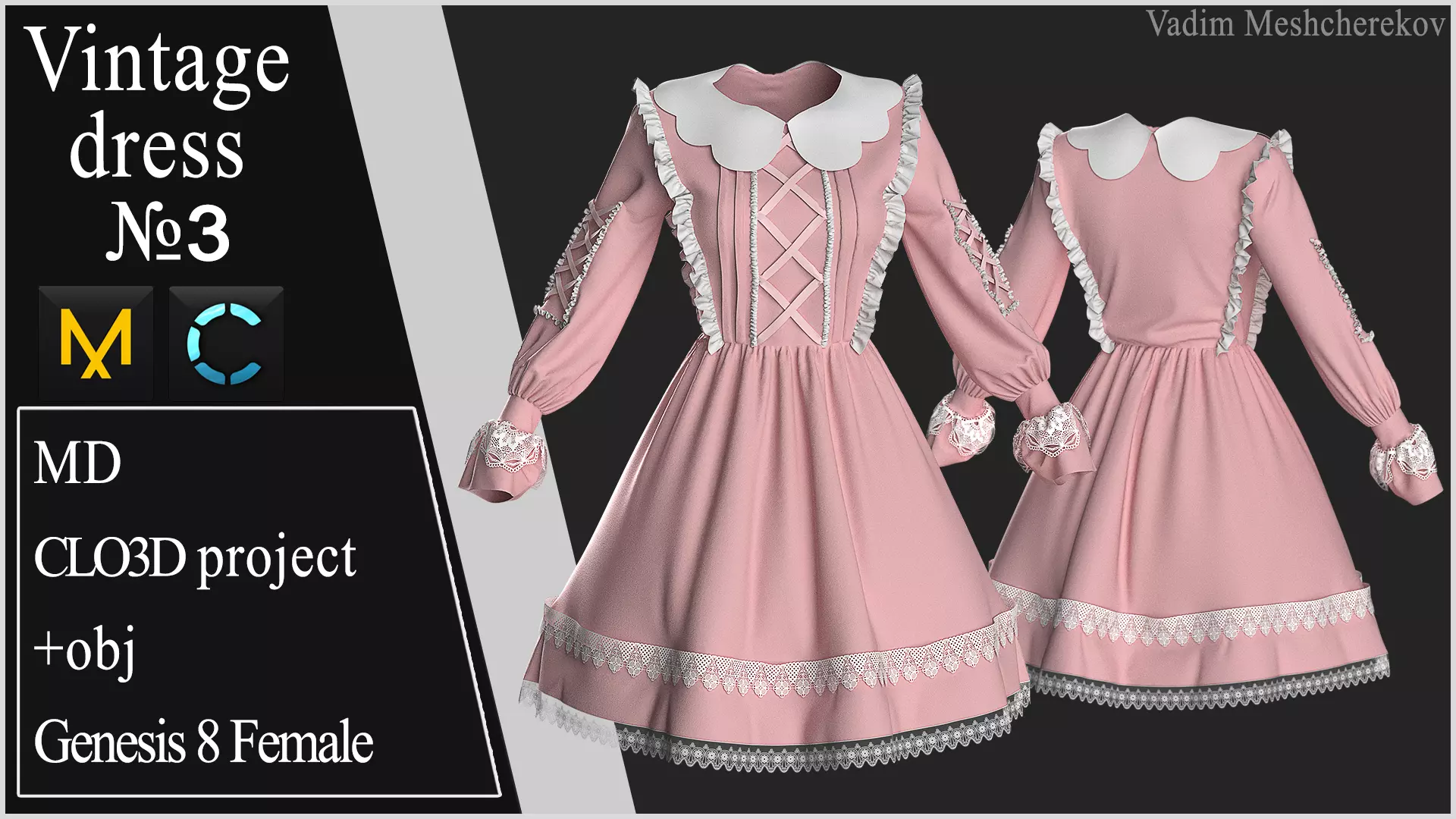 Vintage Dress 3 3D model_0