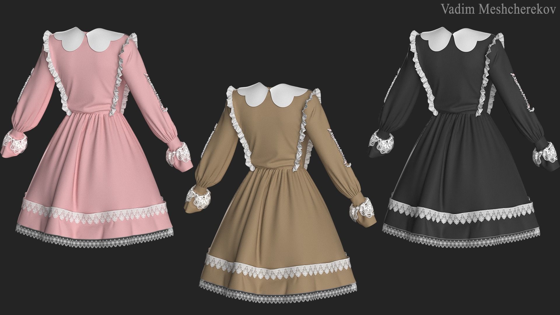 Vintage Dress 3 3D model_4