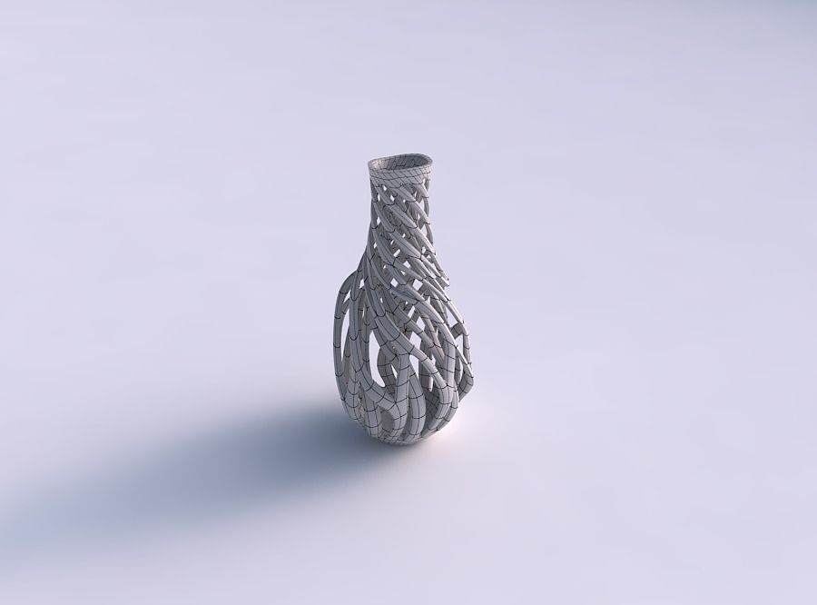 Vase flared with twisted inner and outer lines twisted and ta... 3D print model_5