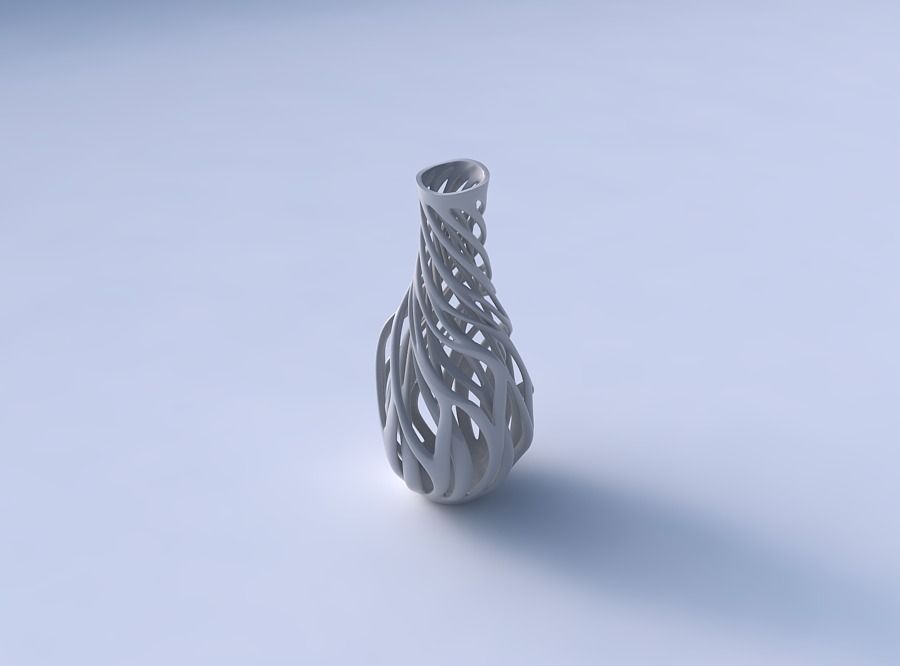 Vase flared with twisted inner and outer lines twisted and ta... 3D print model_3