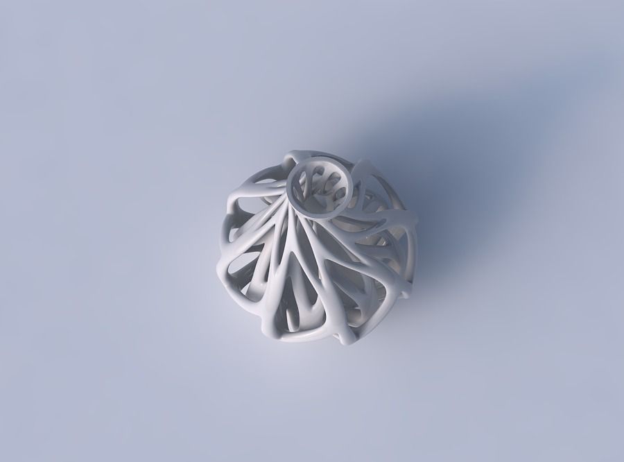 Vase flared with twisted inner and outer lines tapered 2 3D print model_2