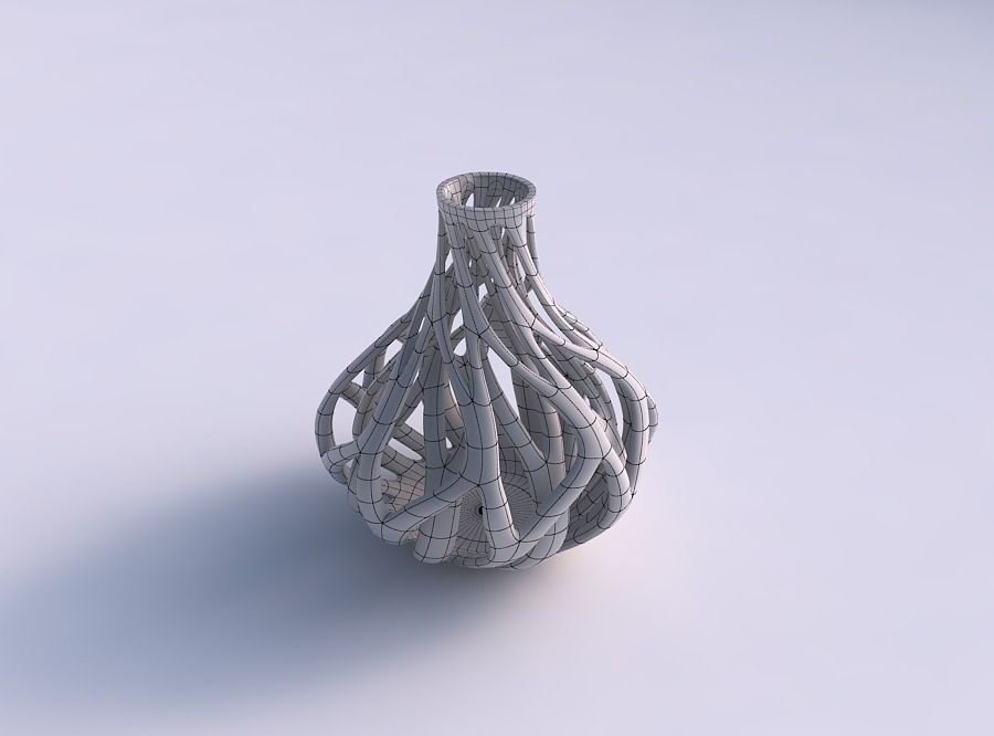 Vase flared with twisted inner and outer lines tapered 2 3D print model_5