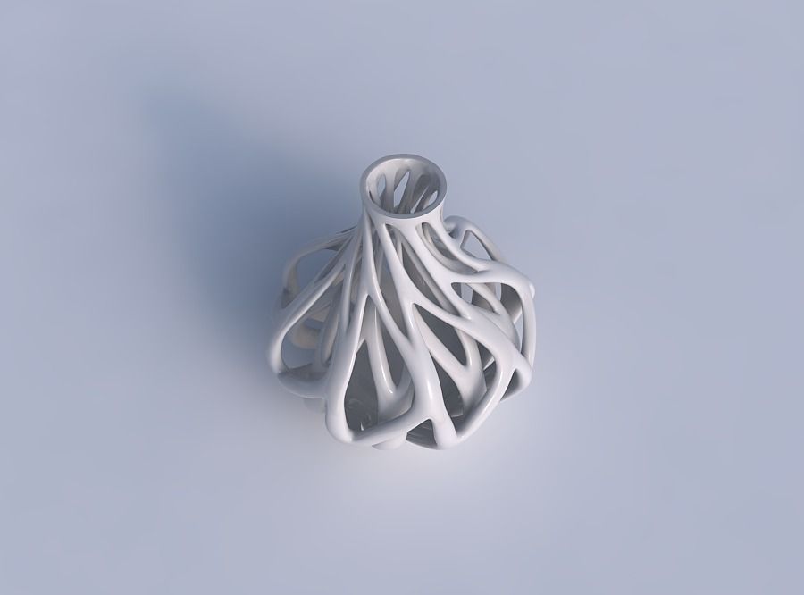 Vase flared with twisted inner and outer lines tapered 2 3D print model_1