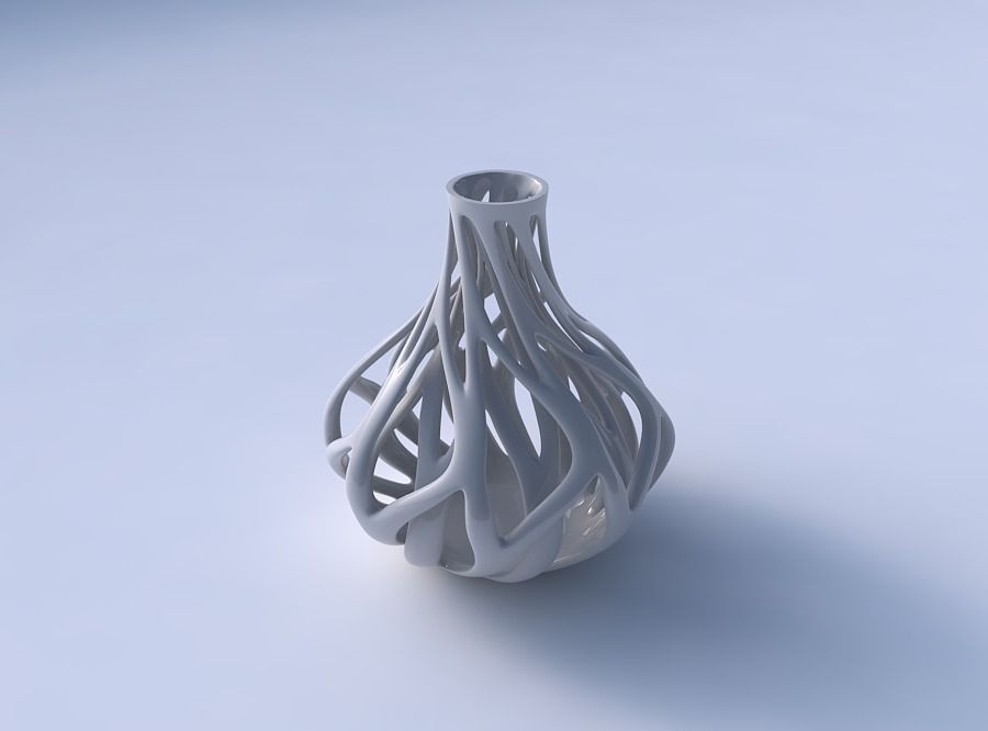 Vase flared with twisted inner and outer lines tapered 2 3D print model_3