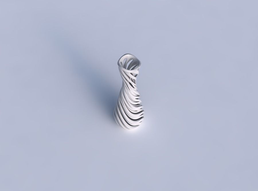 Vase flared with intertwining lines very twisted and tapered ... 3D print model_1