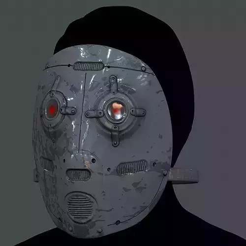 Gas mask helmet 3d model scifi Low-poly 