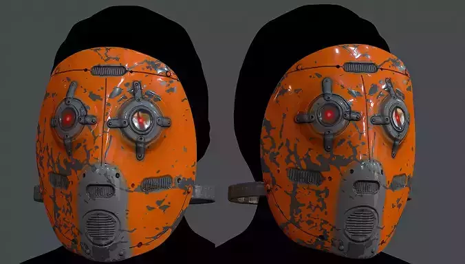 Gas mask helmet 3d model scifi Low-poly 