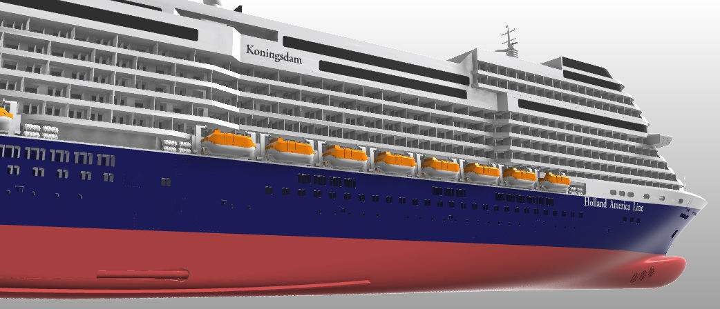Holland America Line cruise ship MS Koningsdam printable model 3D print model_2