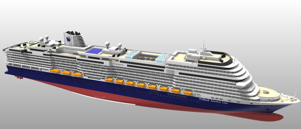 Holland America Line cruise ship MS Koningsdam printable model 3D print model_1