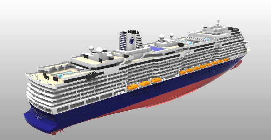 Holland America Line cruise ship MS Koningsdam printable model 3D print model_3