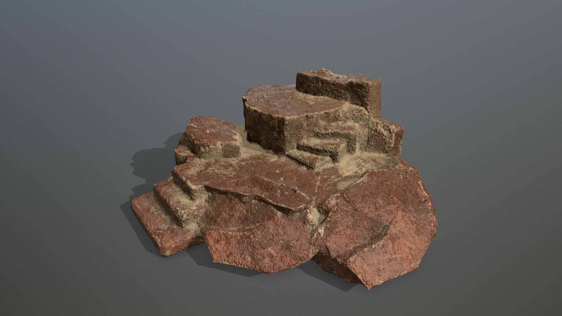 Altar Set rock steps Low-poly 3D model_11