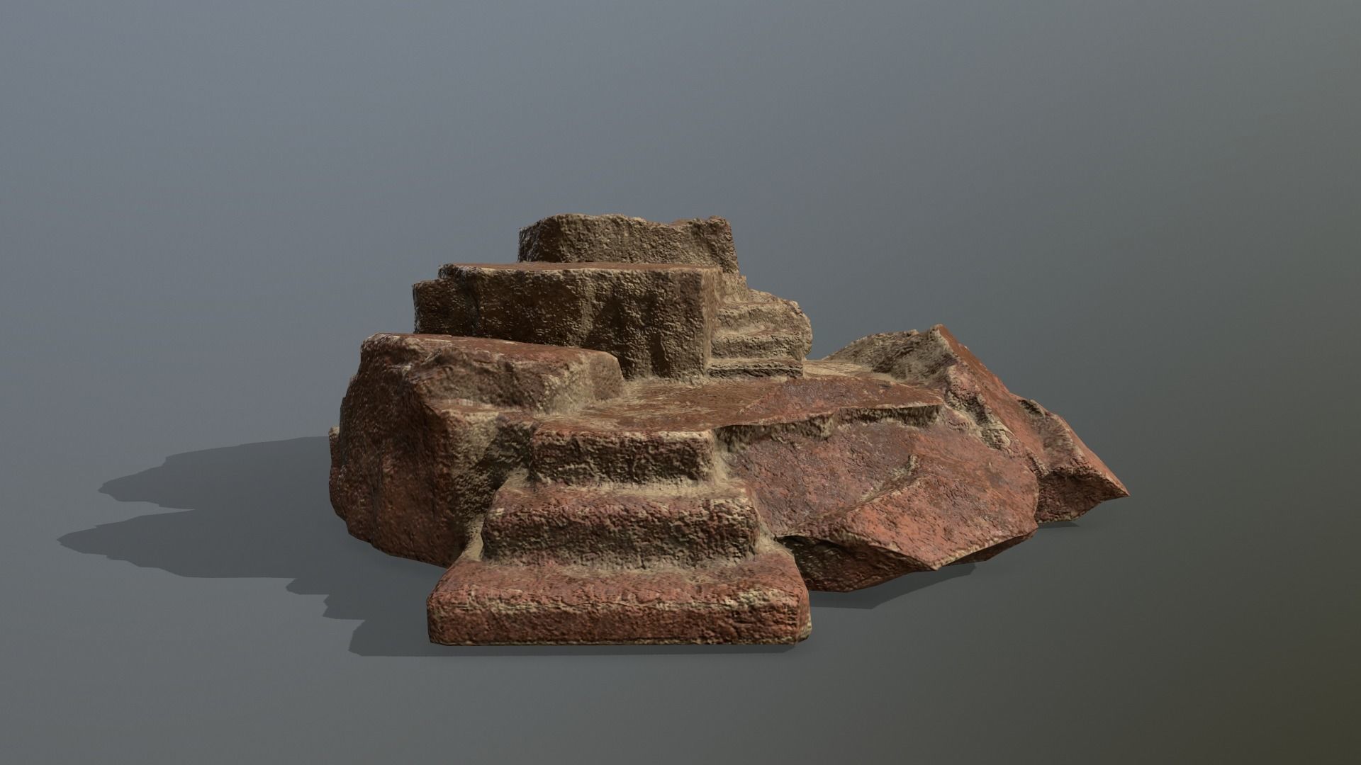 Altar Set rock steps Low-poly 3D model_10