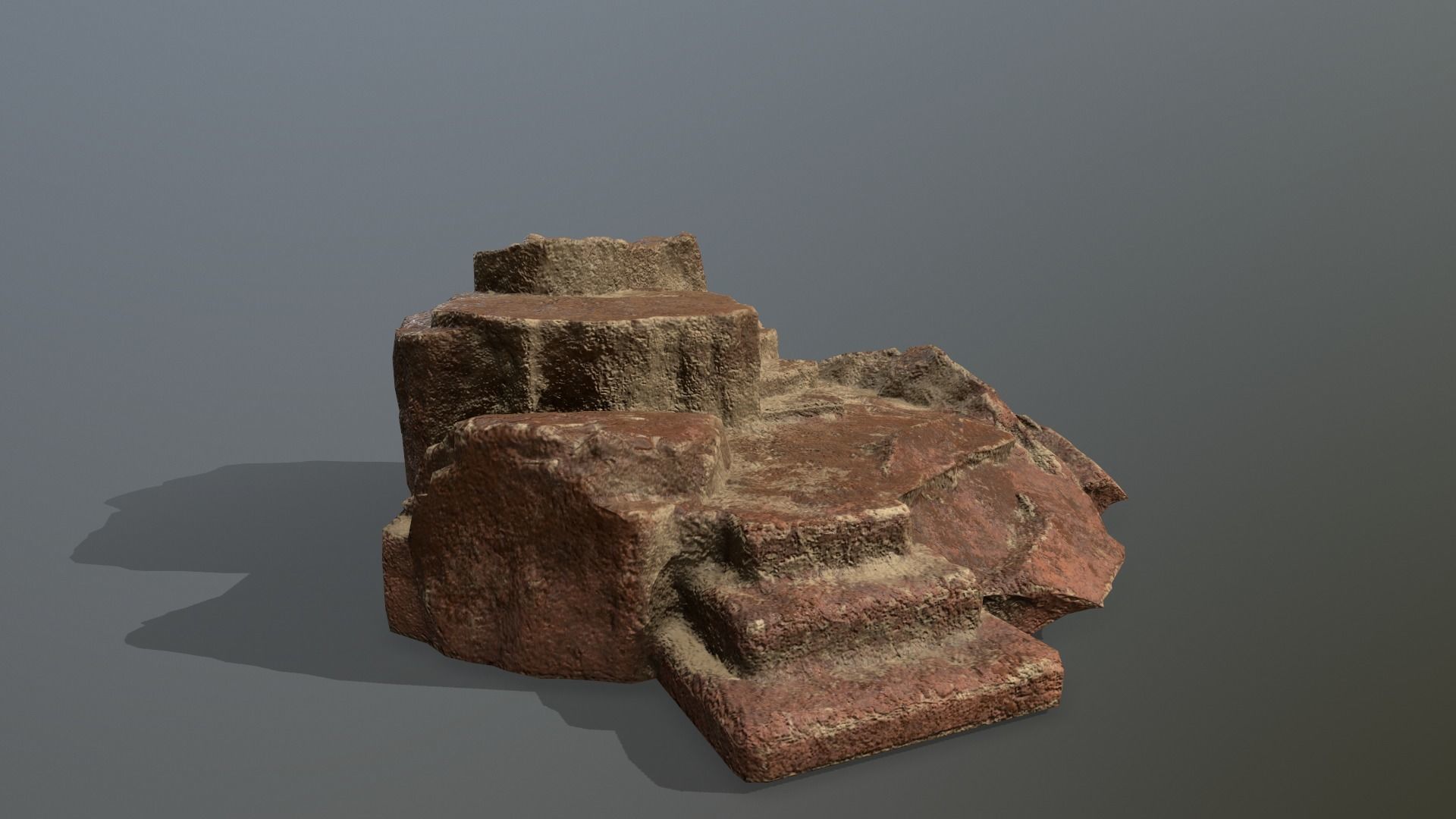 Altar Set rock steps Low-poly 3D model_16