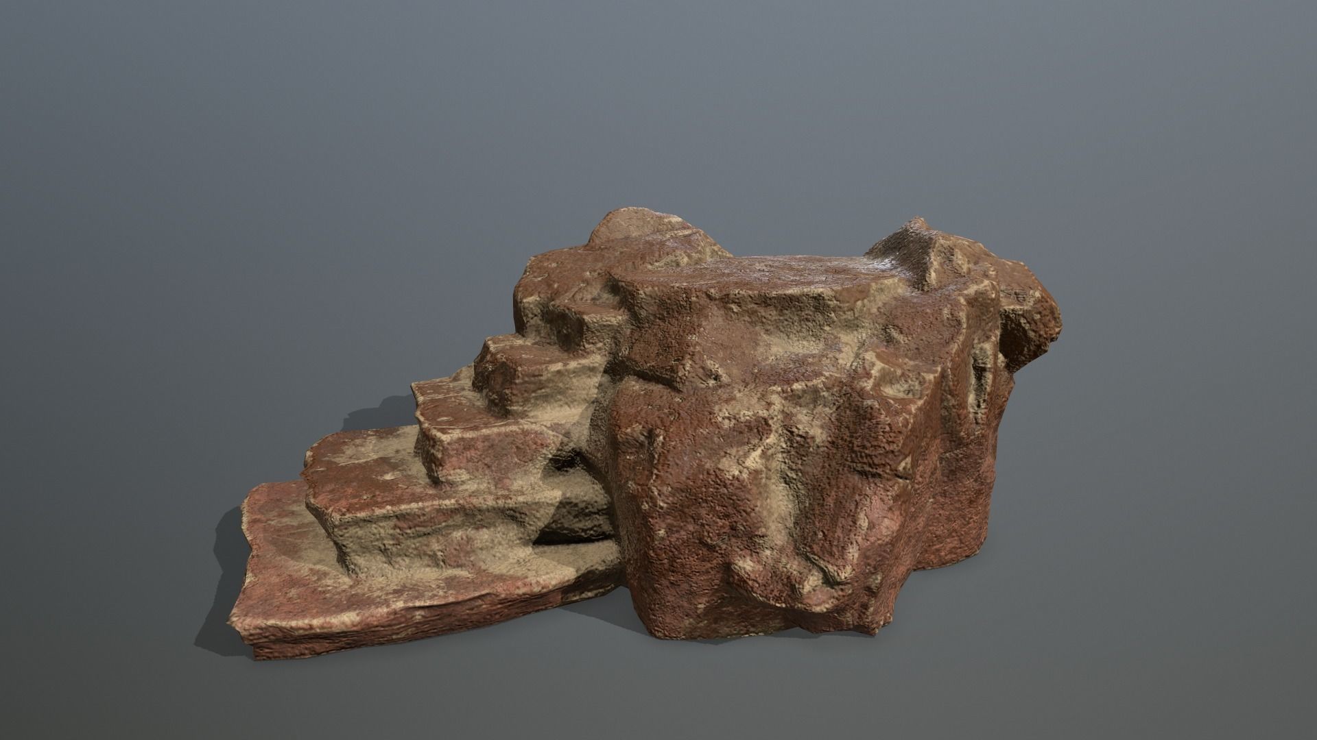 Altar Set rock steps Low-poly 3D model_4
