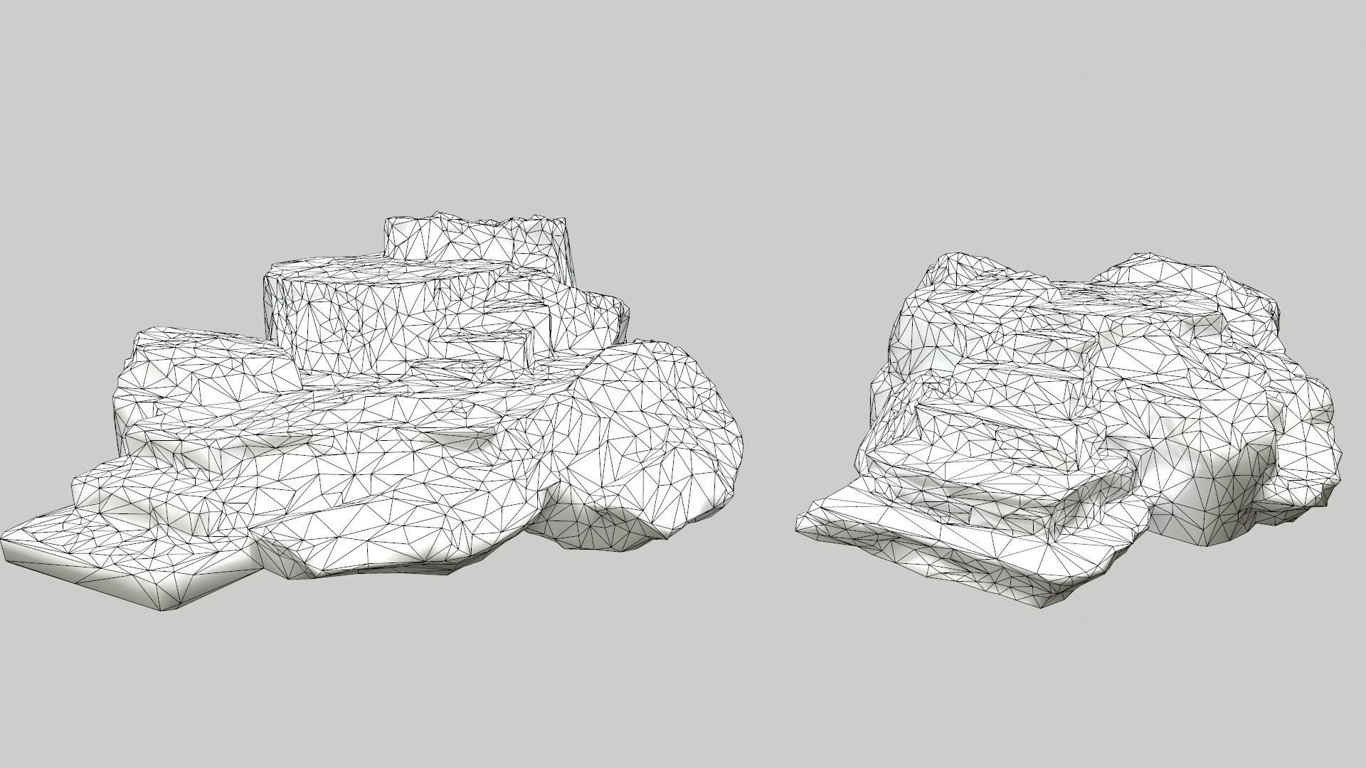 Altar Set rock steps Low-poly 3D model_17