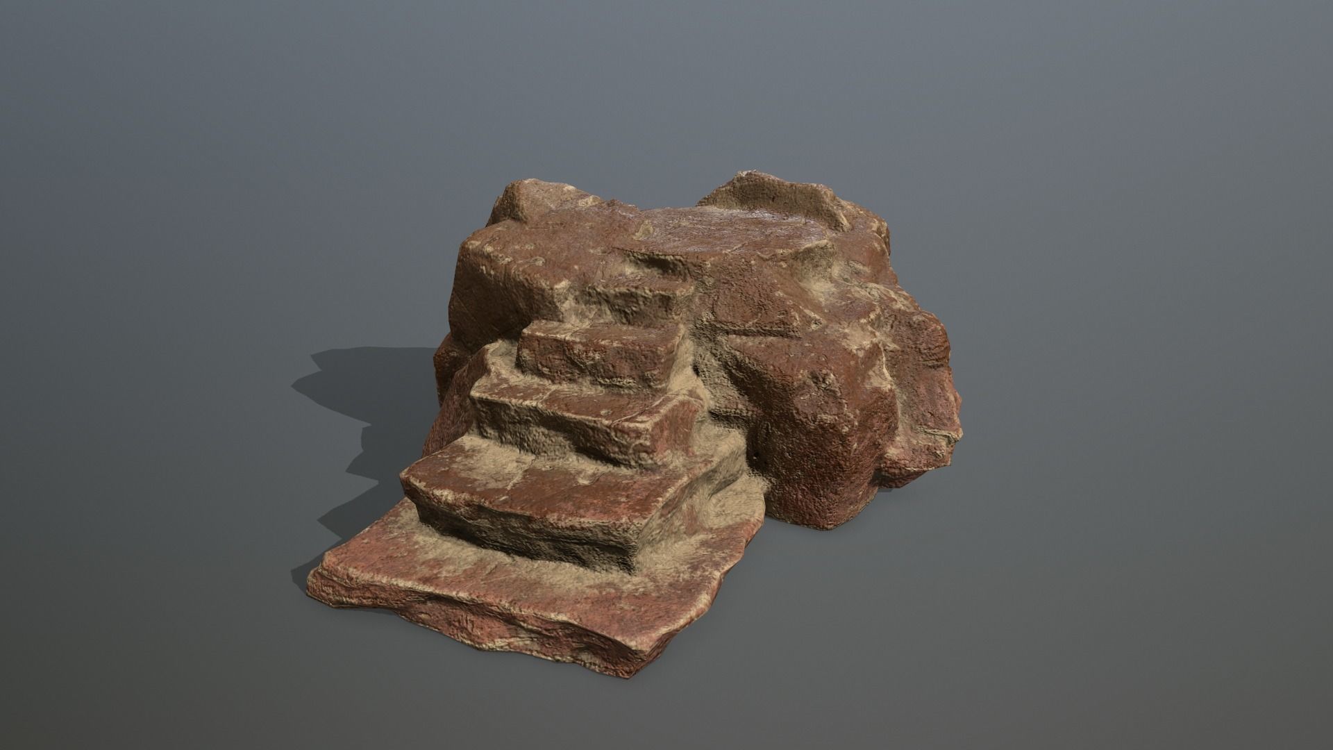 Altar Set rock steps Low-poly 3D model_2