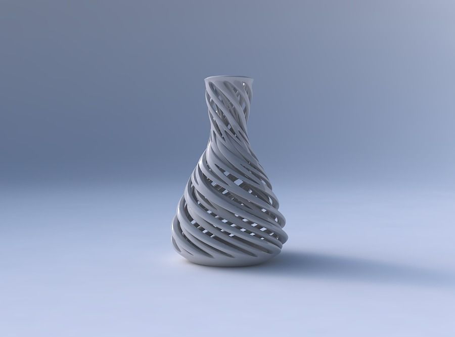 Vase flared with intertwining lines very twisted and tapered 2 3D print model_4