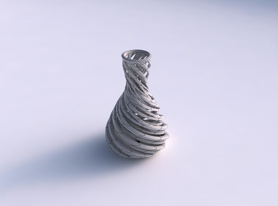 Vase flared with intertwining lines very twisted and tapered 2 3D print model_5