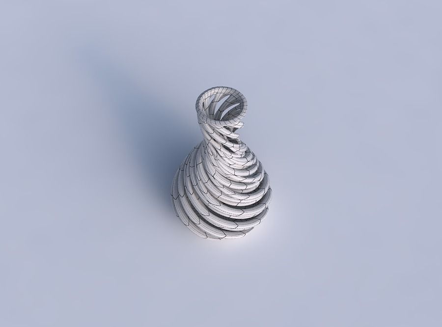 Vase flared with intertwining lines very twisted and tapered 2 3D print model_6