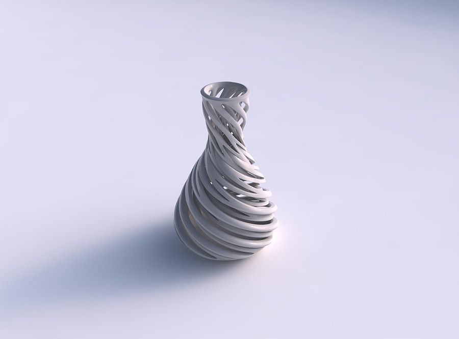 Vase flared with intertwining lines very twisted and tapered 2 3D print model_0