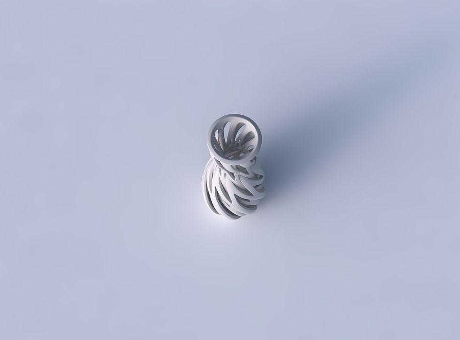 Vase flared with intertwining lines twisted 3D print model_2