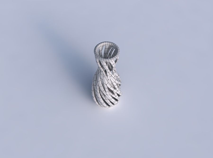 Vase flared with intertwining lines twisted 3D print model_6