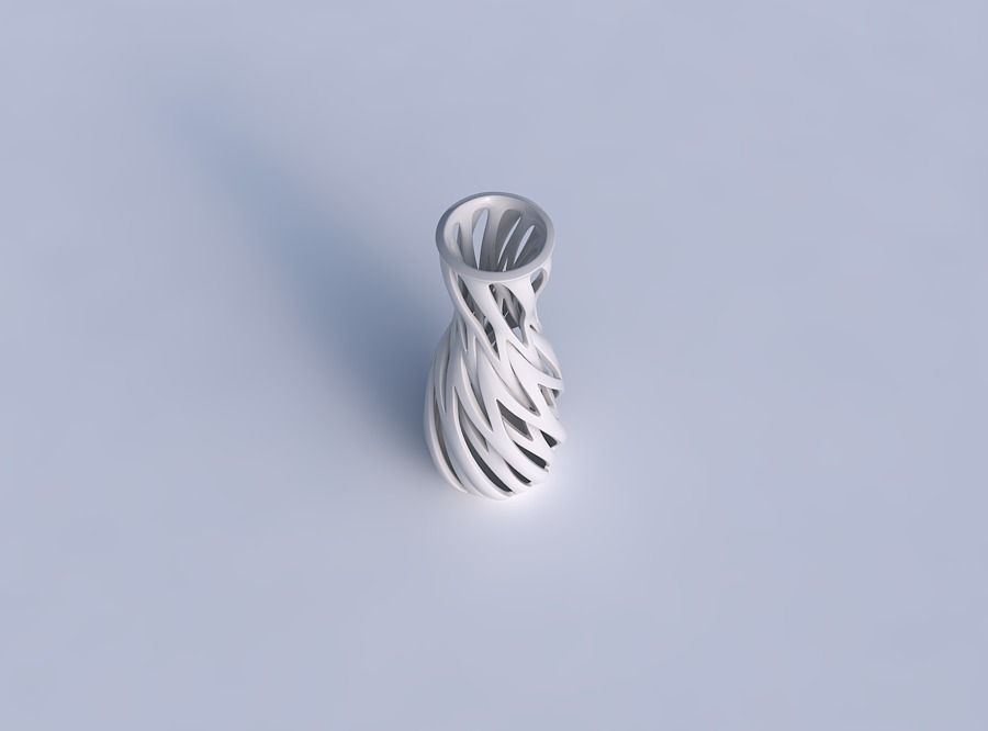 Vase flared with intertwining lines twisted 3D print model_1