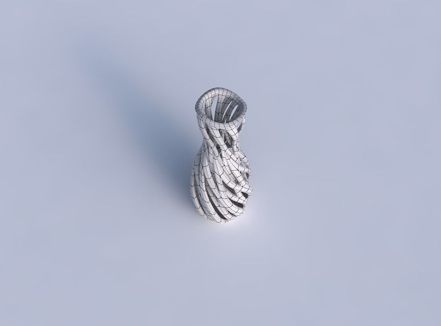 Vase flared with intertwining lines twisted wavy 3D print model_6
