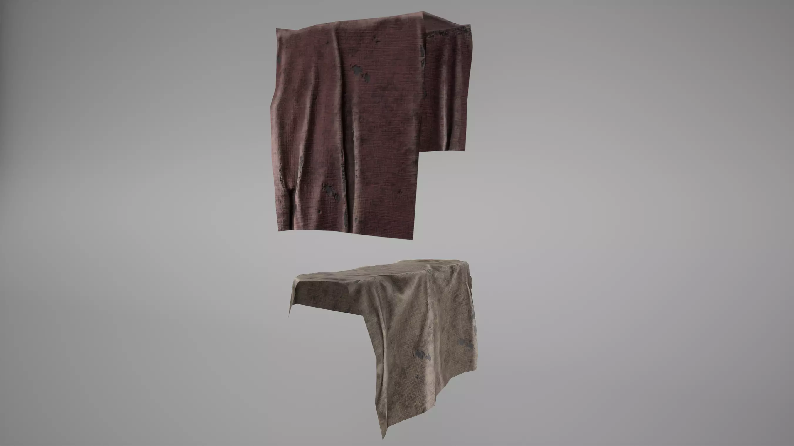 Cloth Low Poly Game Ready two pieces of hanging Low-poly 3D model_0