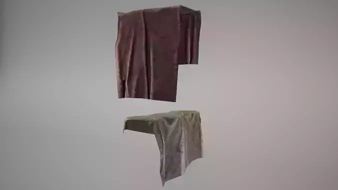 Cloth Low Poly Game Ready two pieces of hanging