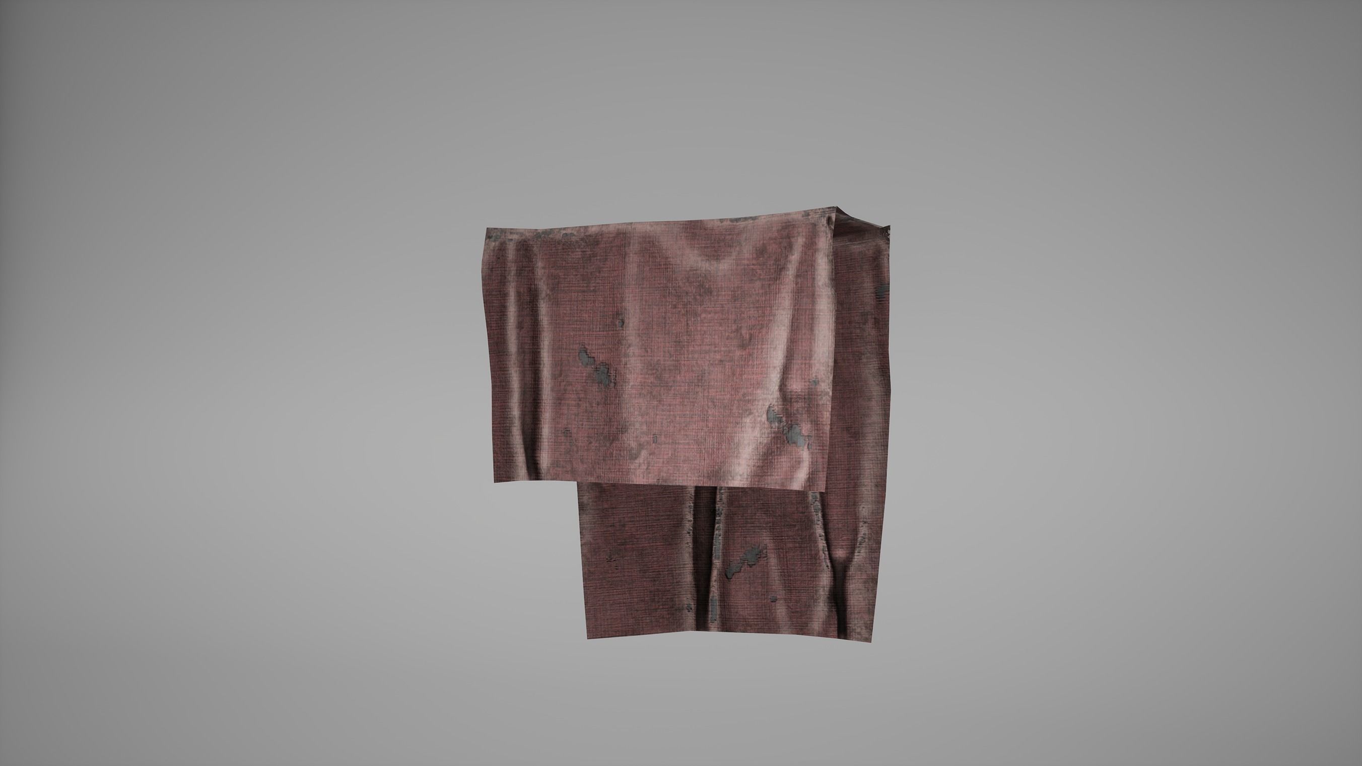 Cloth Low Poly Game Ready two pieces of hanging Low-poly 3D model_2
