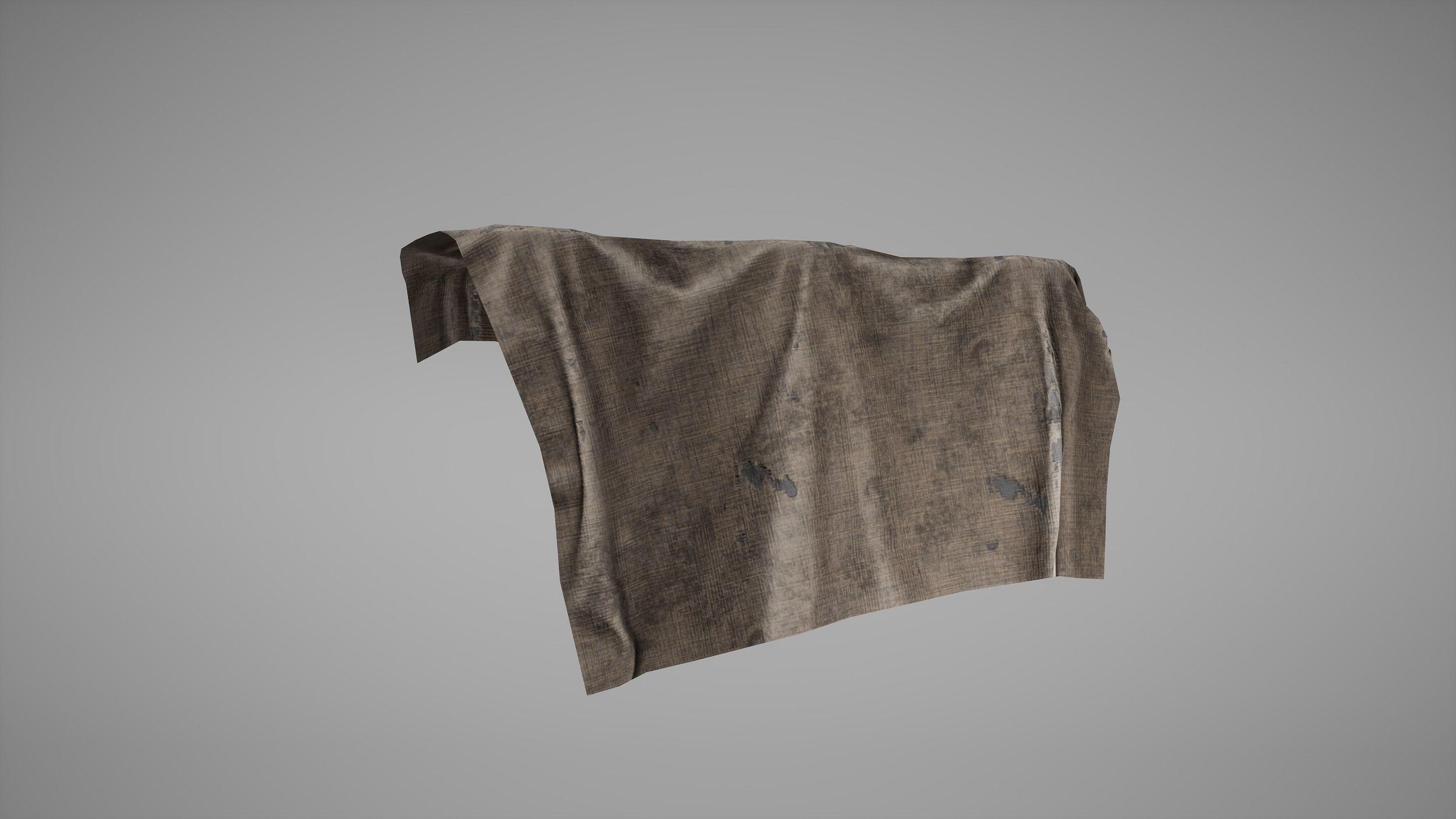 Cloth Low Poly Game Ready two pieces of hanging Low-poly 3D model_3