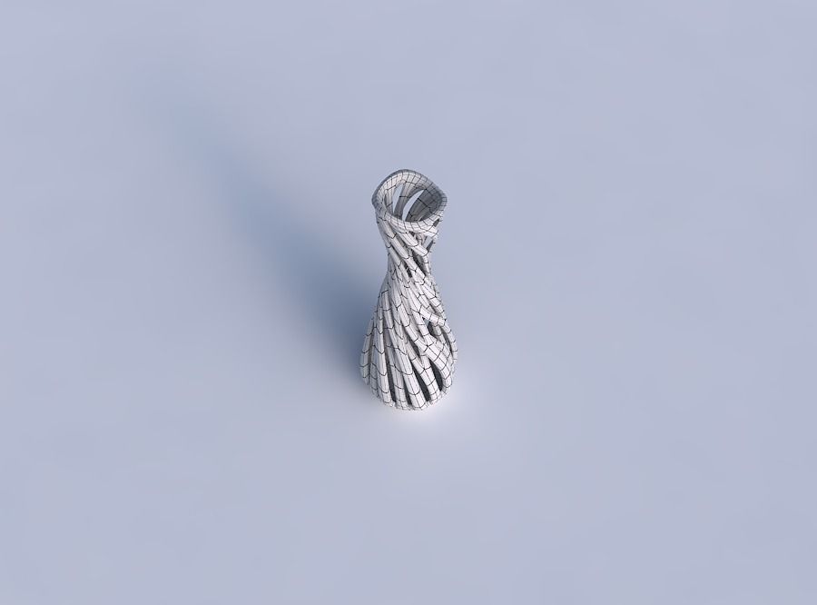 Vase flared with intertwining lines twisted and tapered wavy 3D print model_6