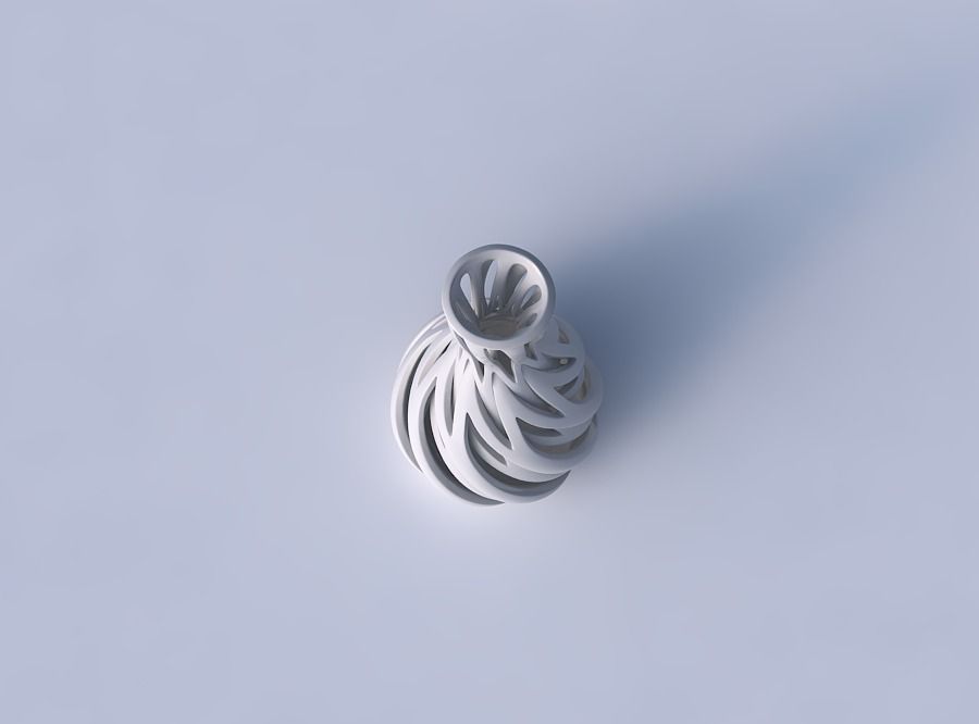 Vase flared with intertwining lines twisted and tapered 2 3D print model_2