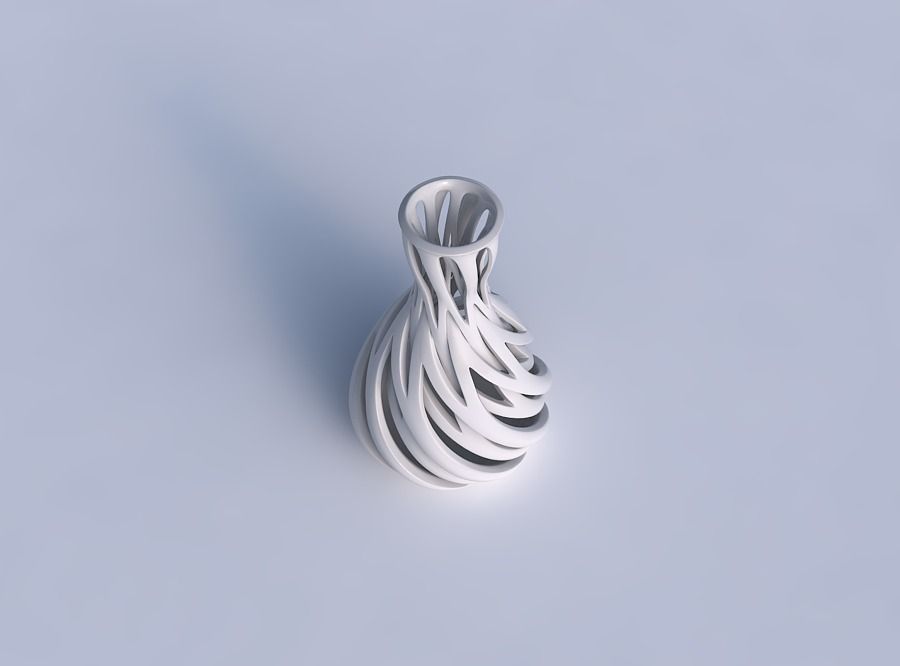 Vase flared with intertwining lines twisted and tapered 2 3D print model_1