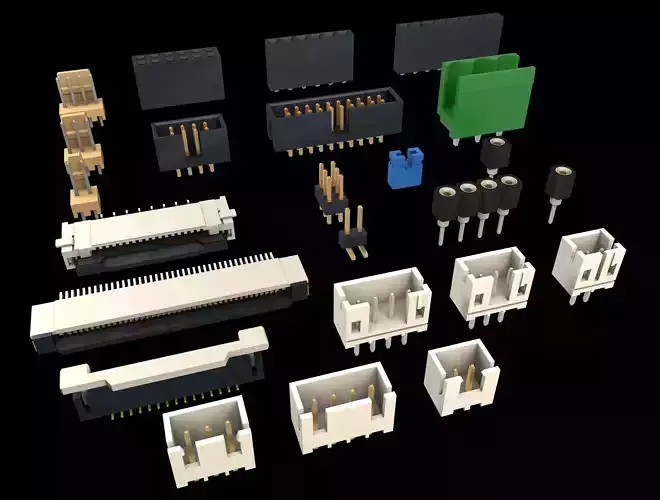 Electronic connectors 3D model
