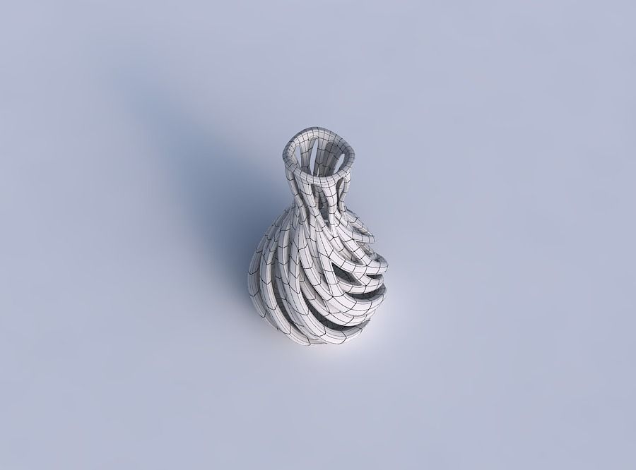 Vase flared with intertwining lines twisted and tapered 2 wavy 3D print model_6