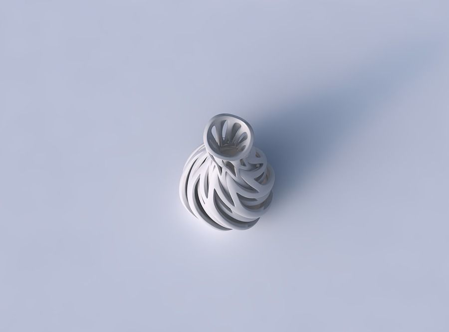 Vase flared with intertwining lines twisted and tapered 2 wavy 3D print model_2