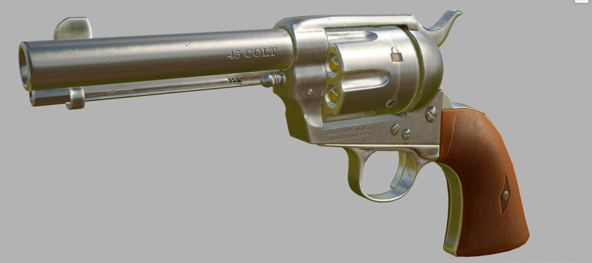 Colt Single Action Army Low-poly 3D model_1