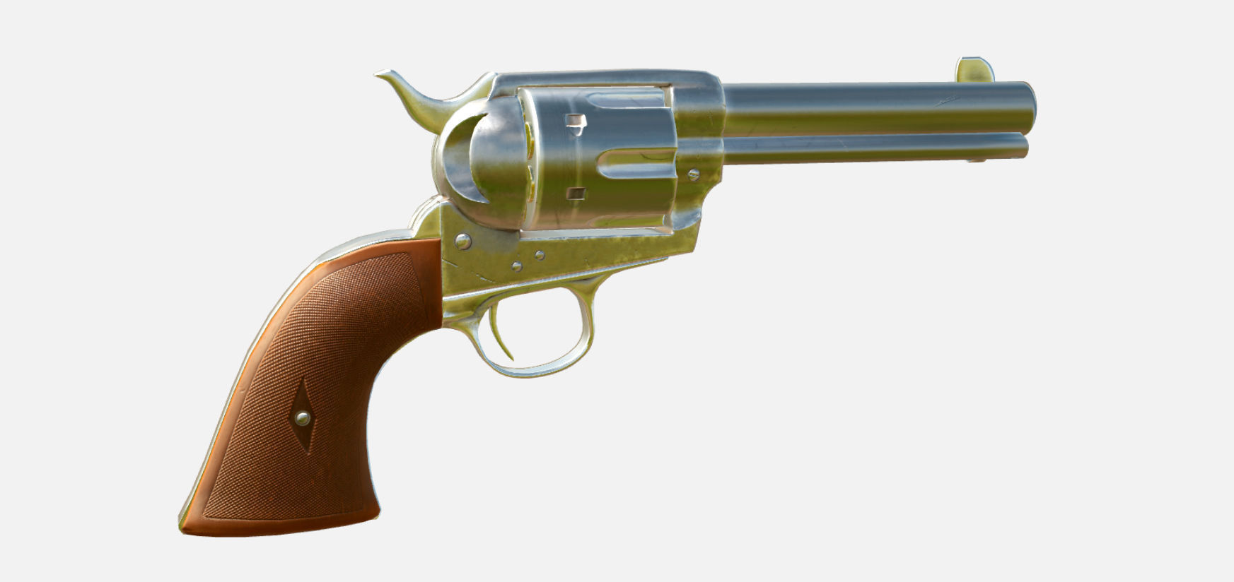 Colt Single Action Army Low-poly 3D model_2