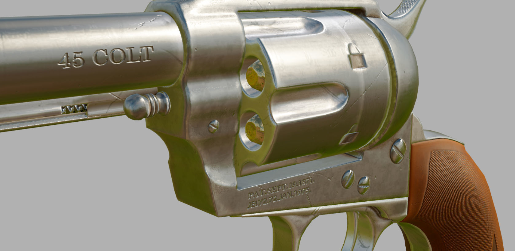 Colt Single Action Army Low-poly 3D model_8