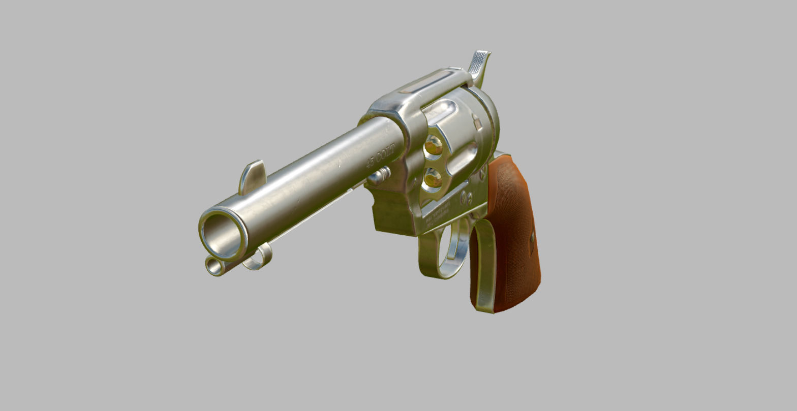 Colt Single Action Army Low-poly 3D model_5
