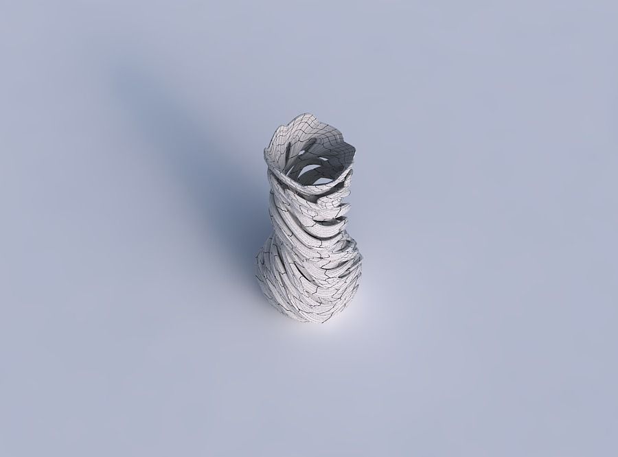 Vase cylindrical tapered with beveled intertwining lines very... 3D print model_6