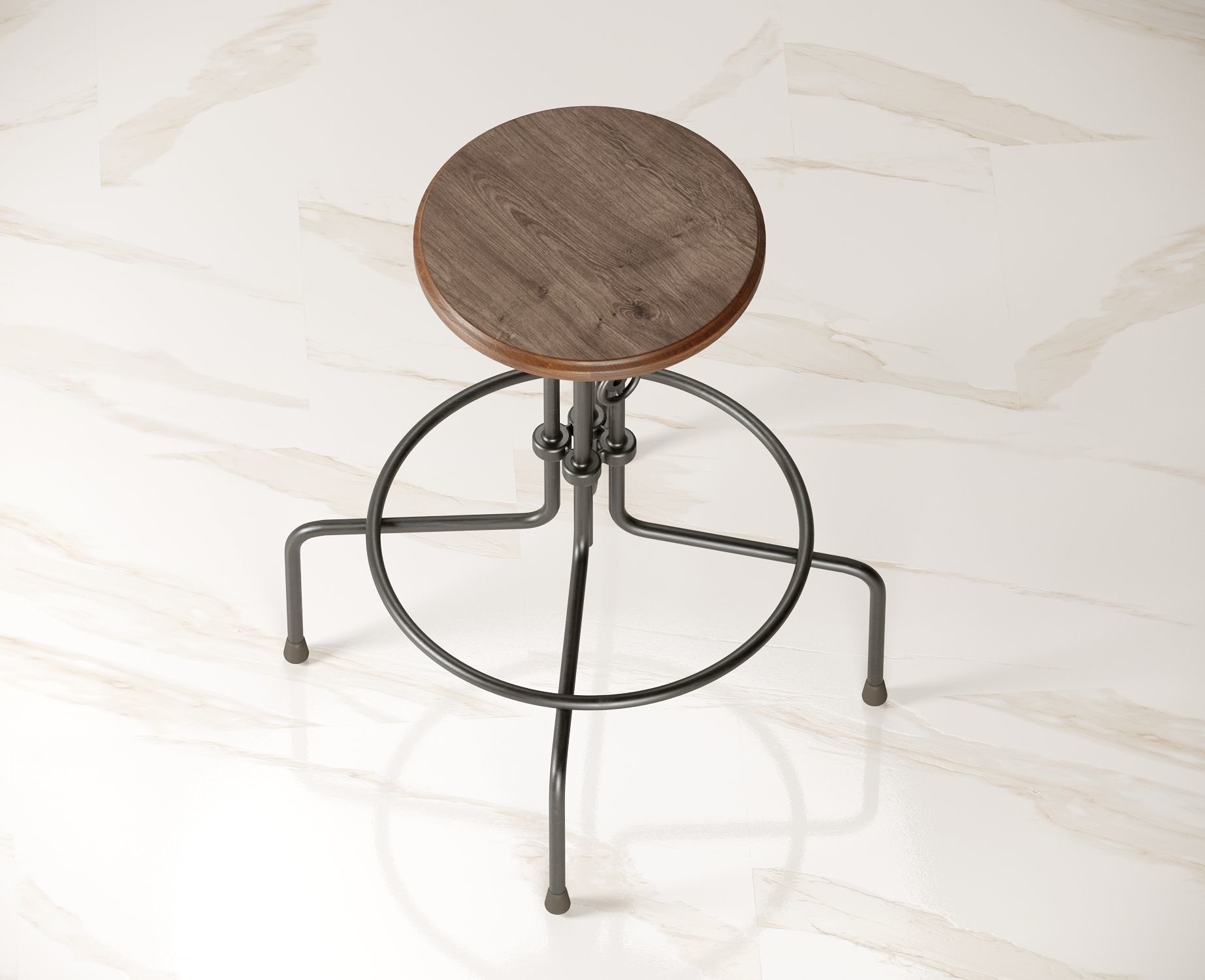 Bar stool loft Low-poly 3D model_1