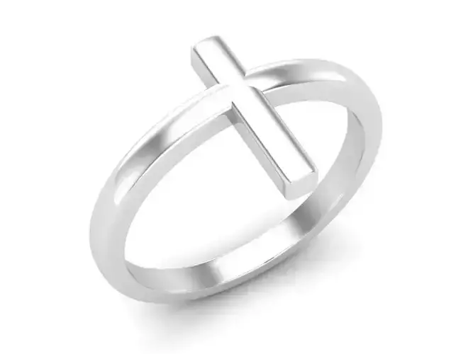 Cross gold ring for woman