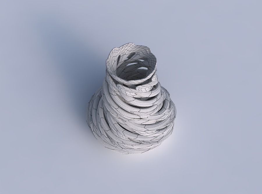 Vase cylindrical tapered with beveled intertwining lines very... 3D print model_6