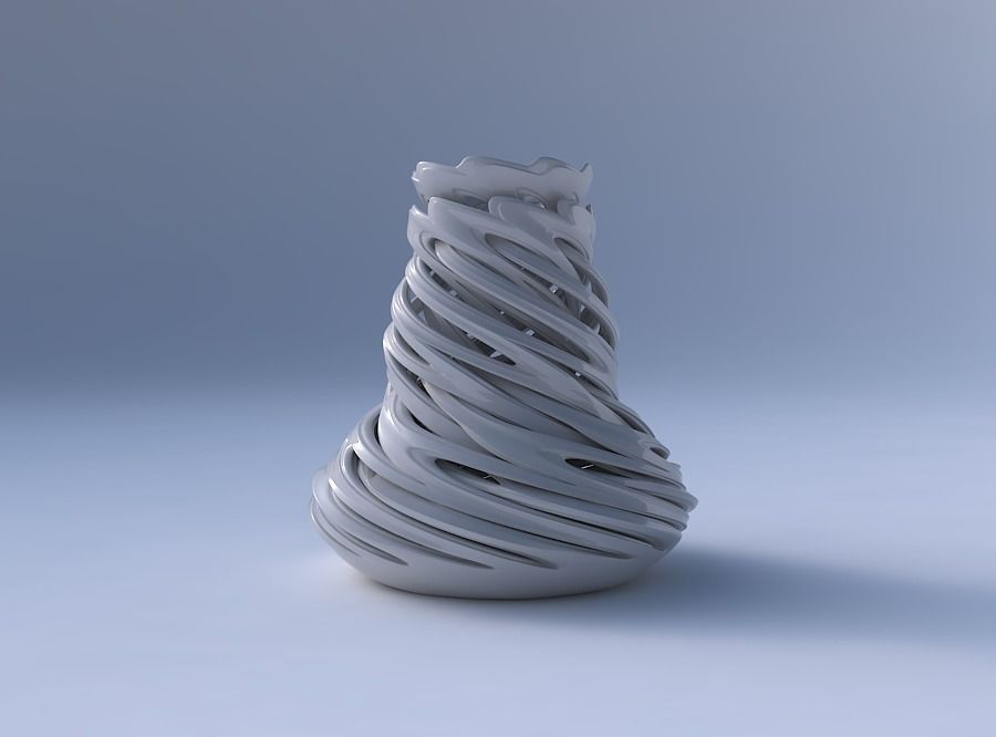 Vase cylindrical tapered with beveled intertwining lines very... 3D print model_4