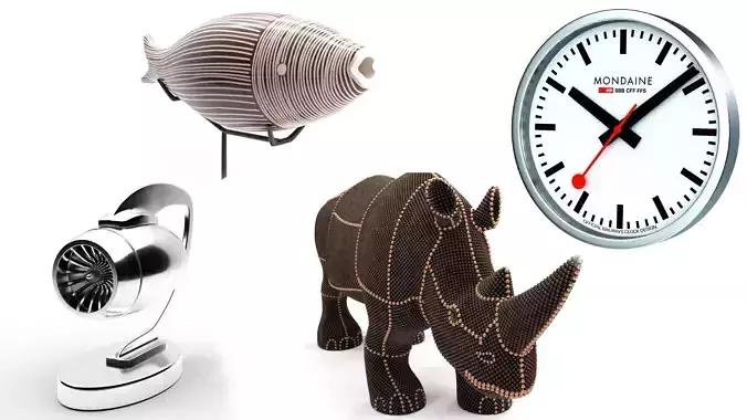 Interior decoration  - 4 models 3D Model Collection